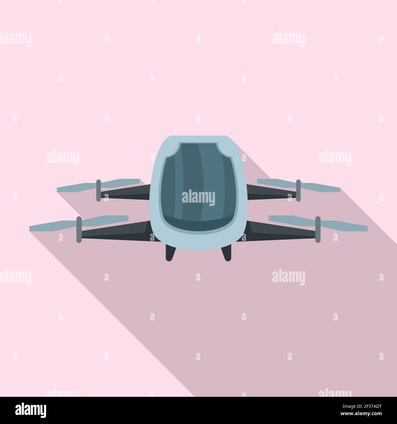 Driverless taxi drone icon, flat style Stock Vector