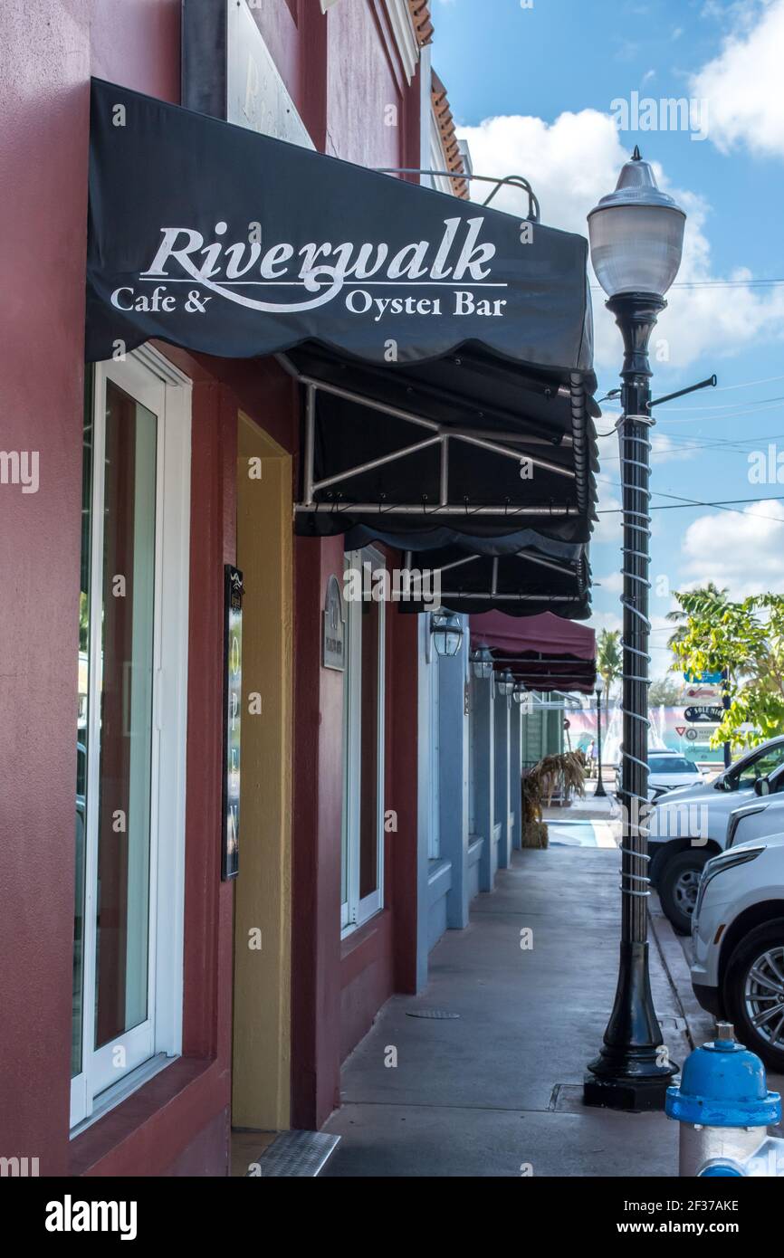 Downtown historic Stuart, Florida. Scenes along the streets with