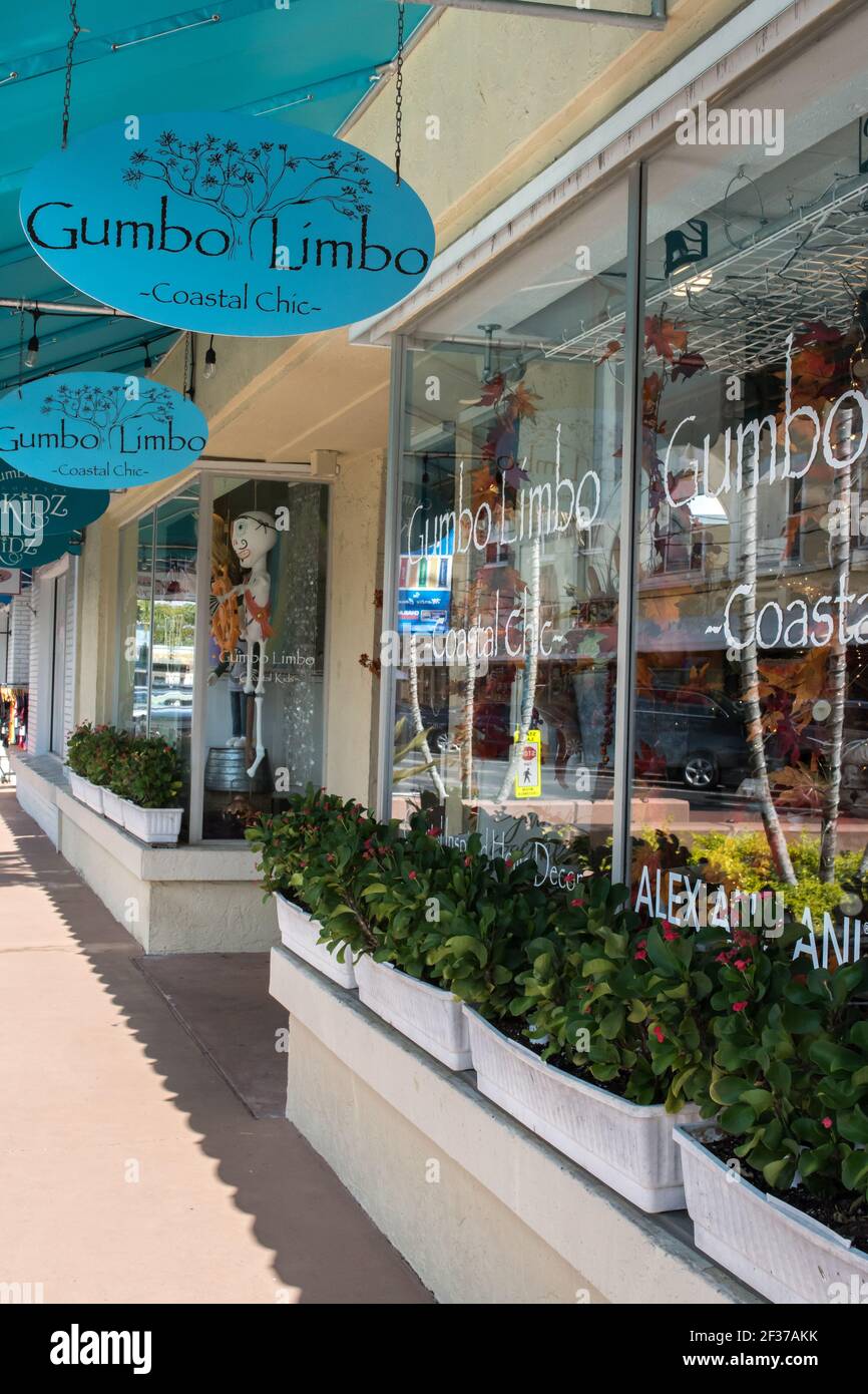 Downtown historic Stuart, Florida. Scenes along the streets with