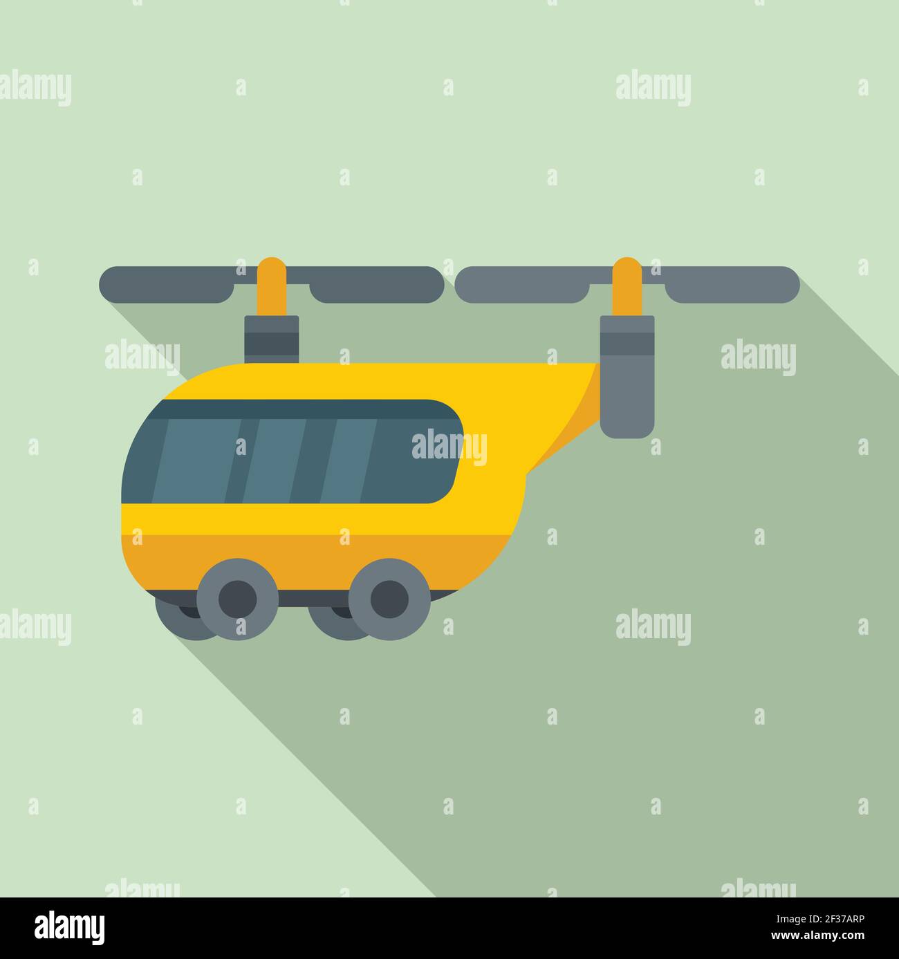 Air taxi bus icon, flat style Stock Vector