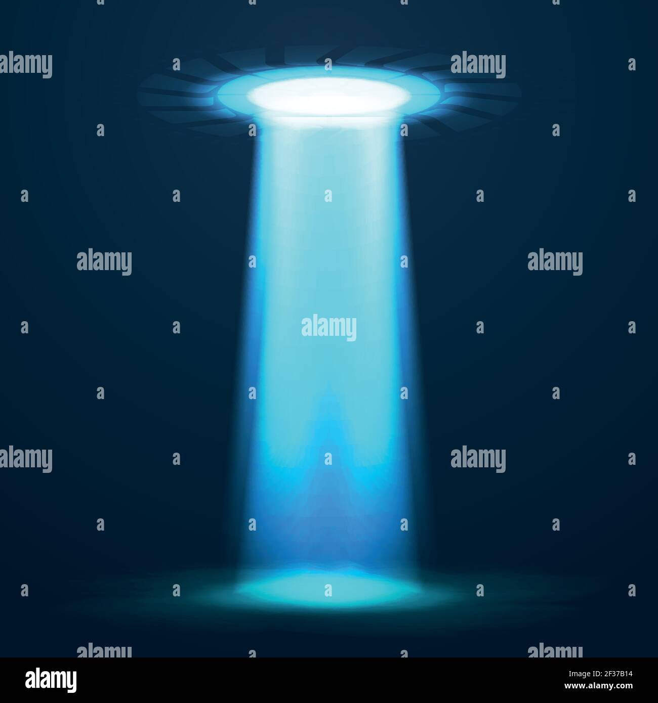 UFO light vector. Alien sky beams. Ufo spaceship with beam, saucer ufo flying illustration Stock Vector