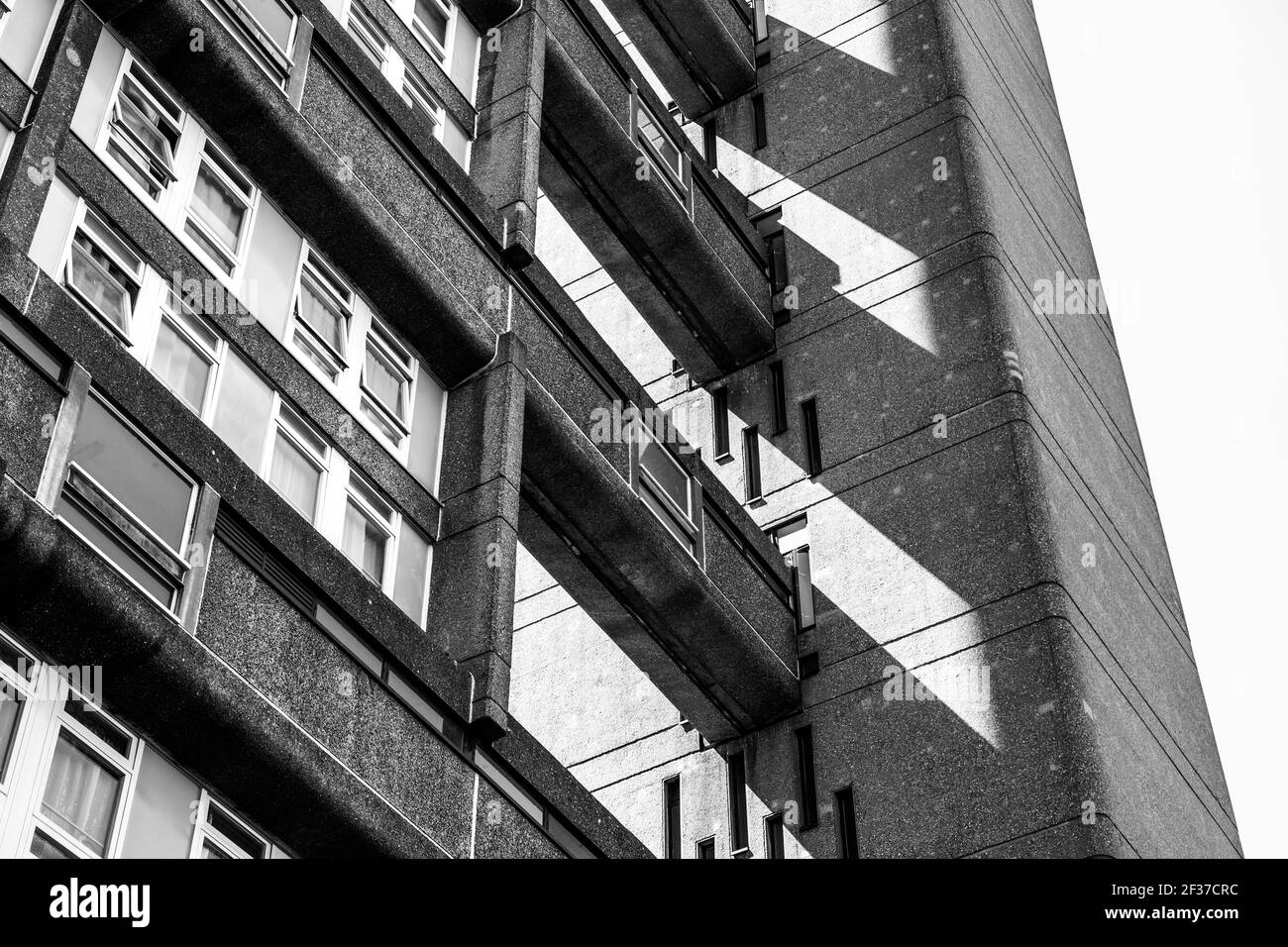 Brutalist style residential high-rise Trellick Tower by architect Ernő Goldfinger, London, UK Stock Photo