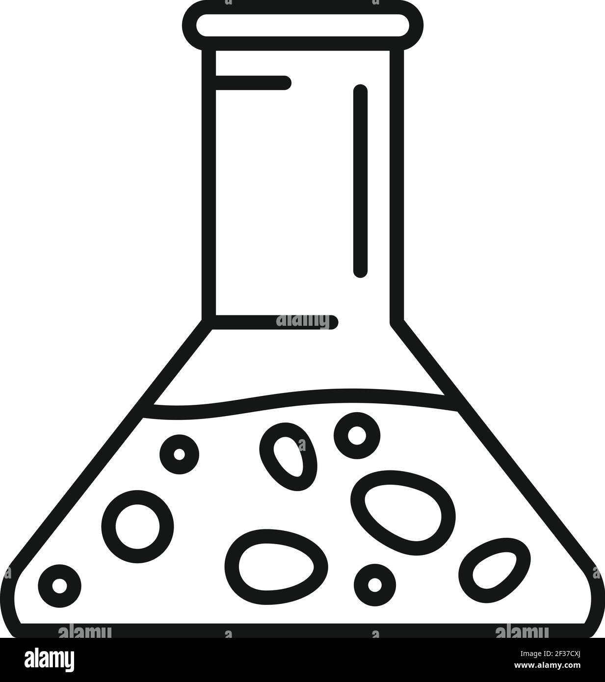 Seed farm flask icon, outline style Stock Vector