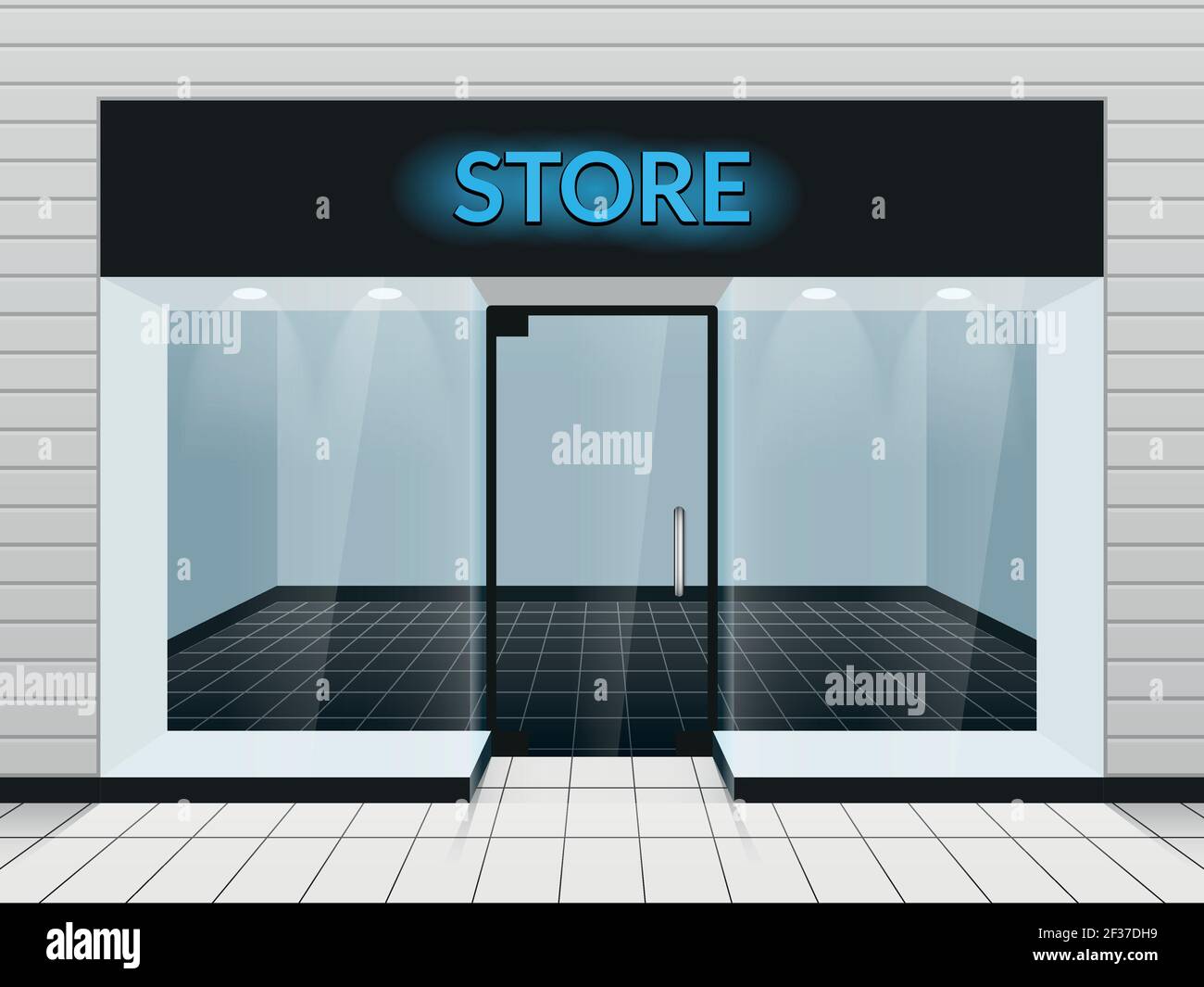 Shop front or store front view vector illustration. Template of design fashion store facade Stock Vector