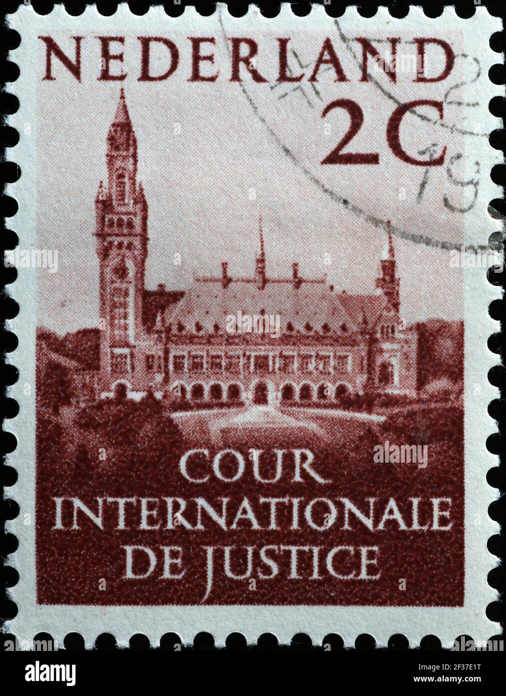 International Court of Justice on dutch postage stamp Stock Photo