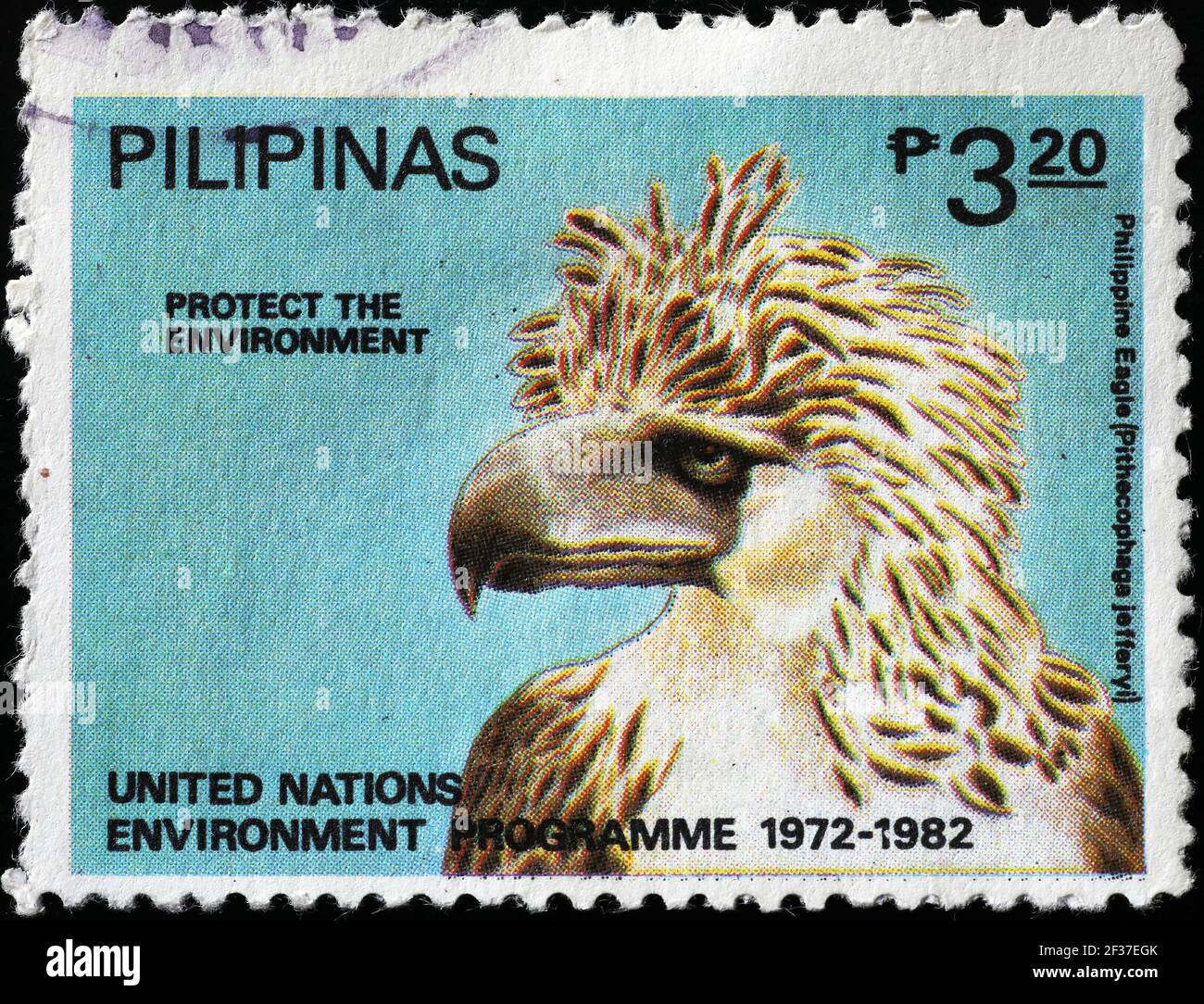 Philippine eagle on postage stamp Stock Photo Alamy