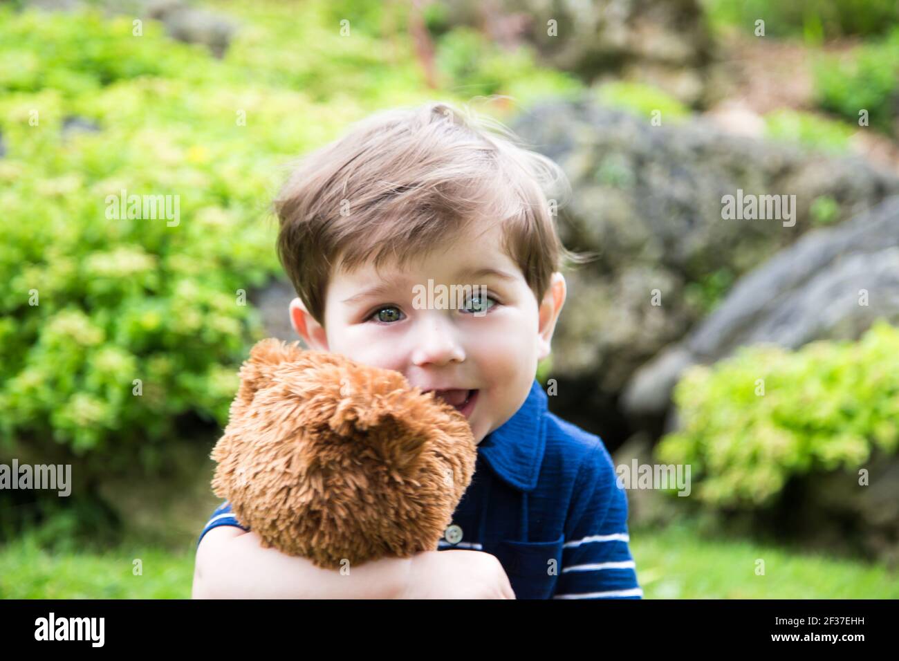 Boy Hugging Teddy Bear High Resolution Stock Photography and Images - Alamy