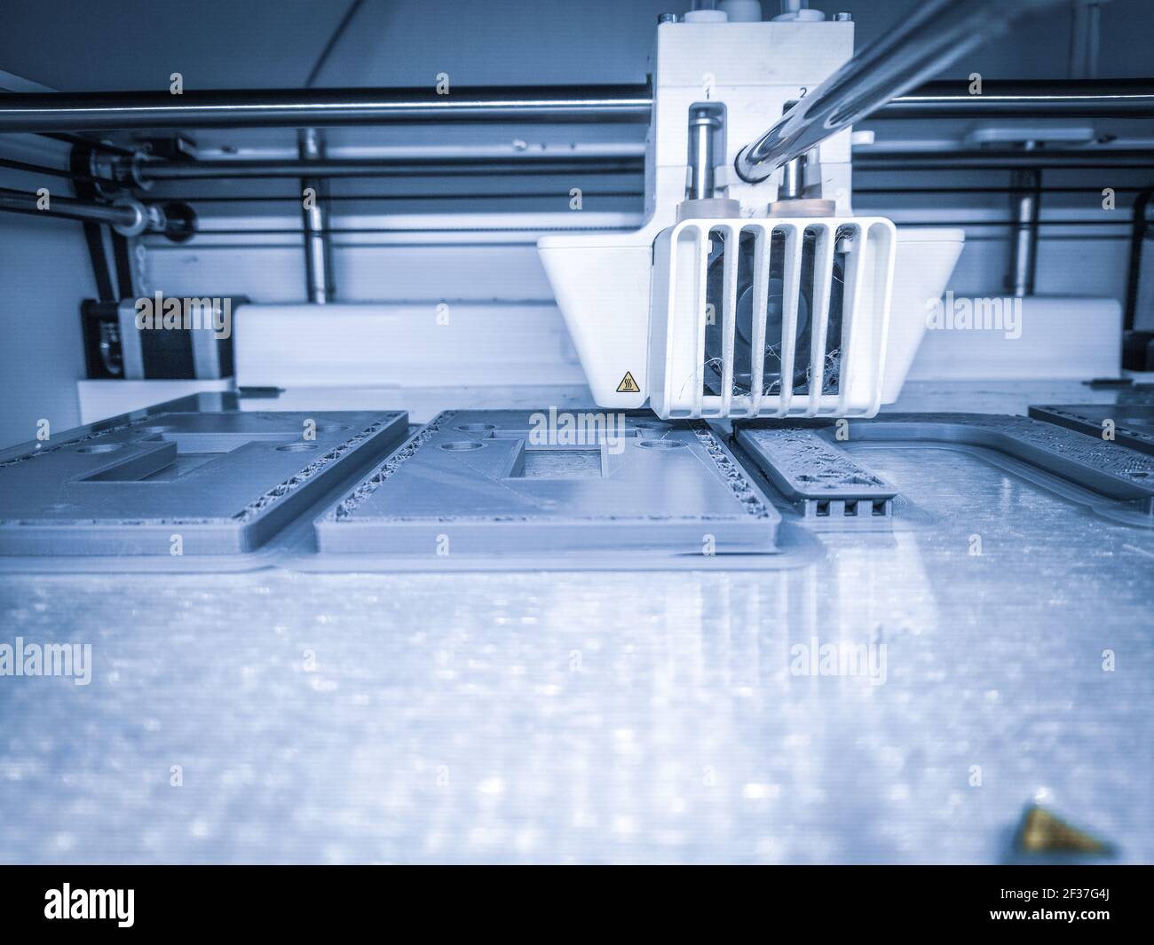 3D printer, printing with plastic wire filament in additive manufactur Stock Photo