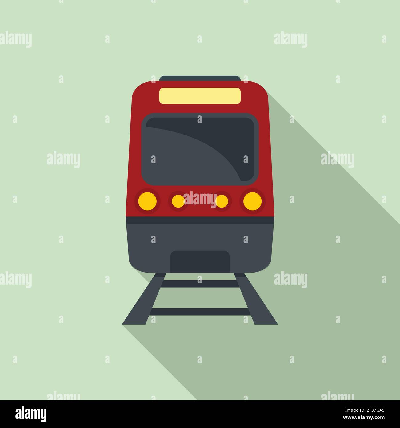 Subway train icon, flat style Stock Vector
