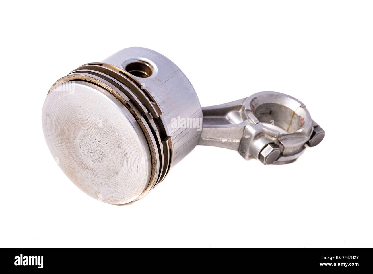 Aluminum piston from the internal combustion engine. Spare parts for