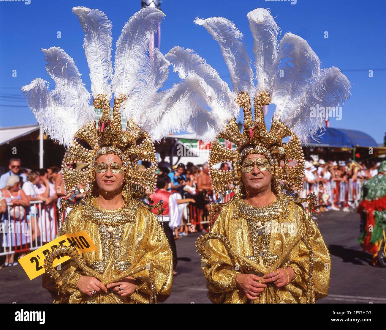 Colourful costumes, Carnival of Santa Cruz de Tenerife, Santa Cruz, Tenerife, Canary Islands, Spain Stock Photo