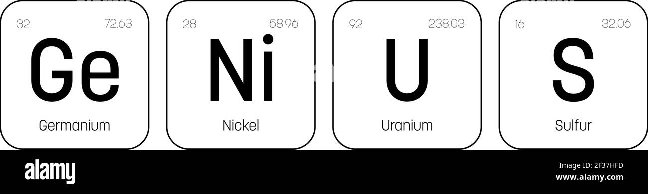 Genius Science Elements Genius chemical label style desing Stock Vector Image & Art - Alamy