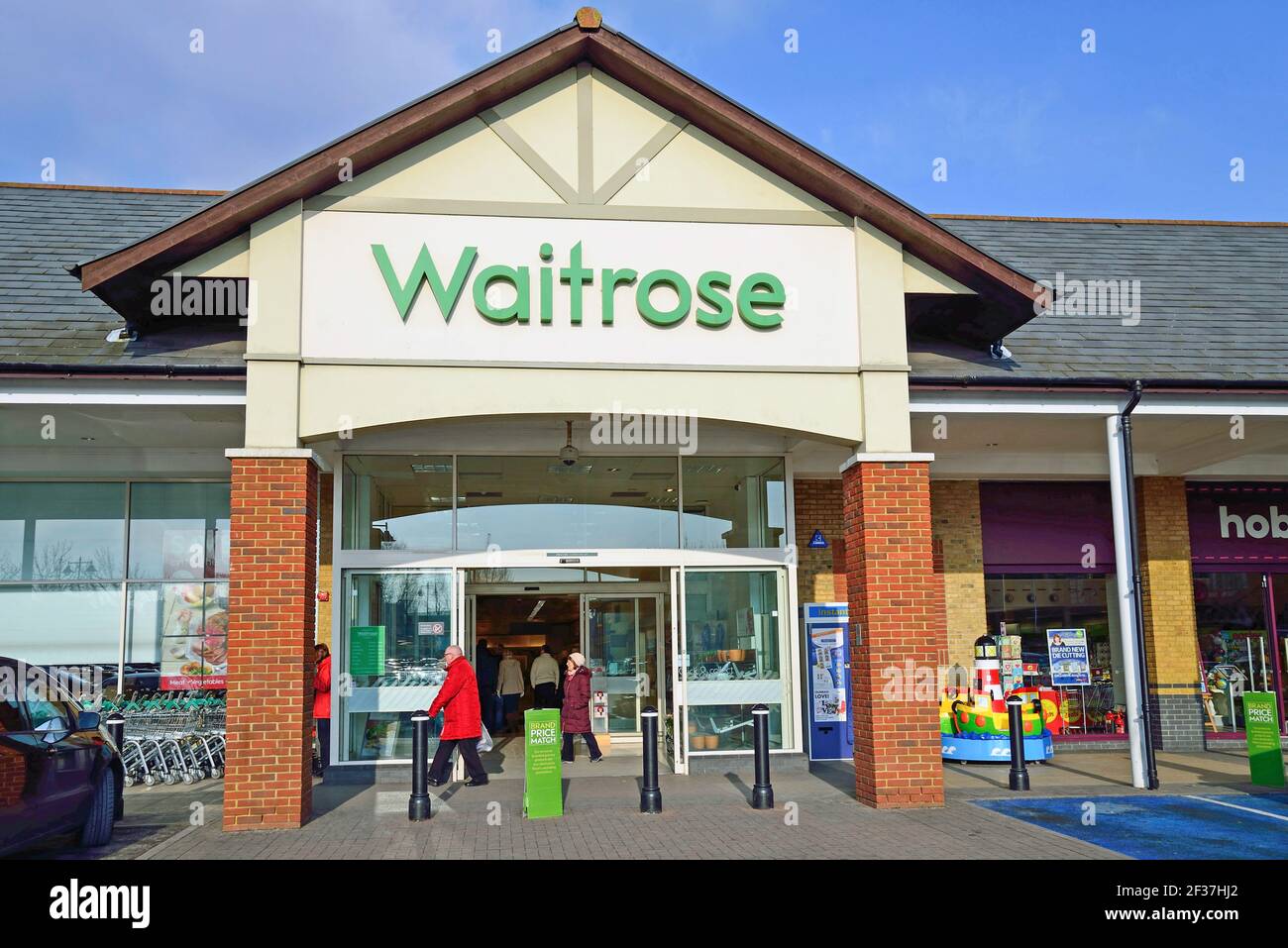 Waitrose supermarket in Two Rivers Shopping Centre (closed down), Staines-upon-Thames, Surrey, England, United Kingdom Stock Photo
