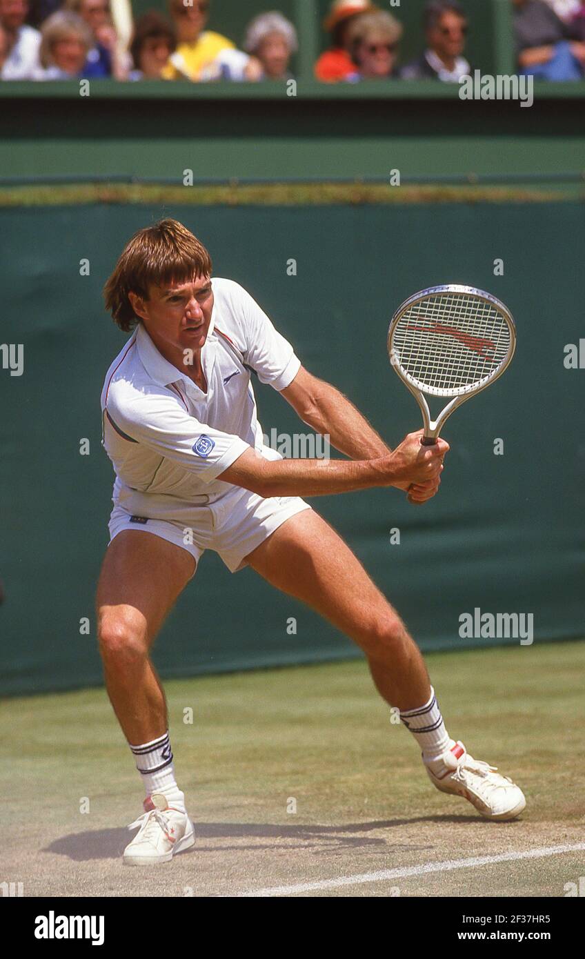 American tennis player Jimmy Connors playing at Wimbledon  Champioships(1987), Wimbledon, Borough of Merton, Greater London, England,  United Kingdom Stock Photo - Alamy