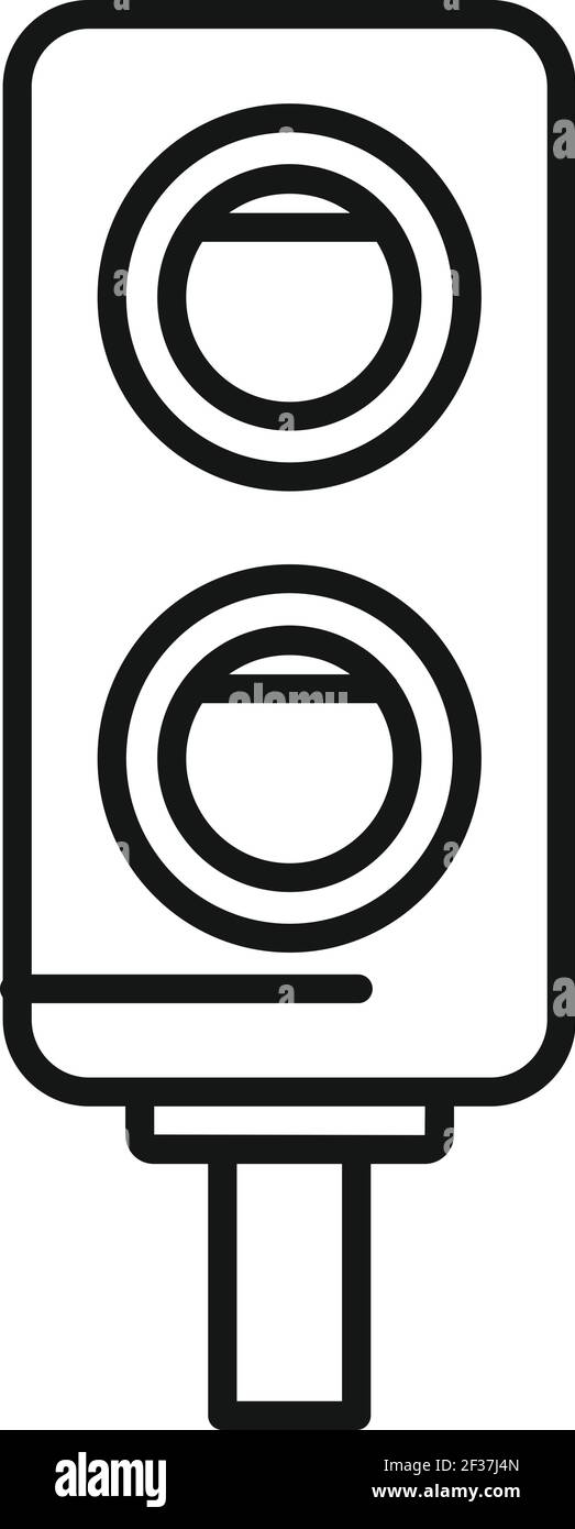 Electric train traffic light icon, outline style Stock Vector Image