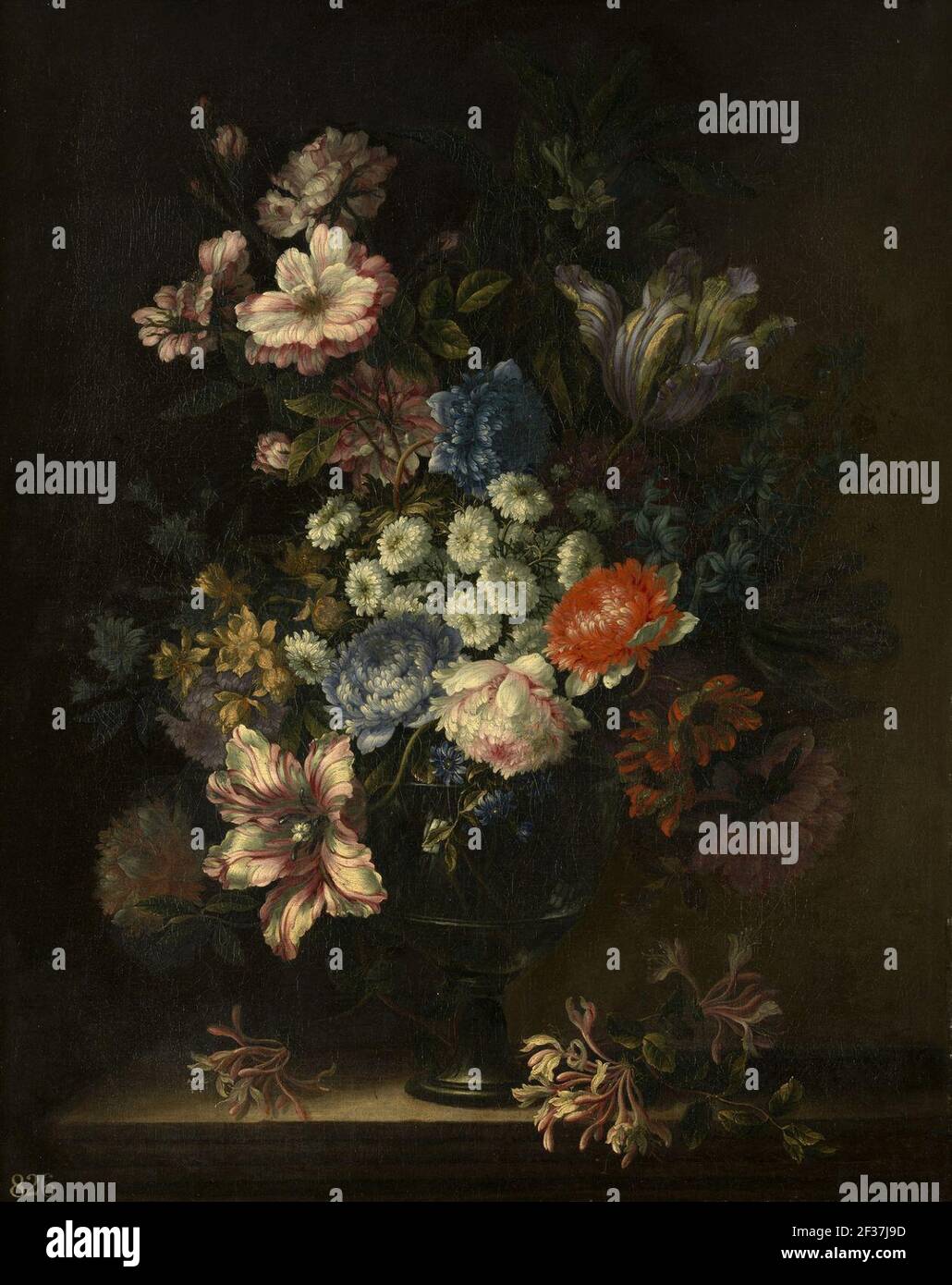 Previously attributed to Jean-Baptiste Monnoyer (1636-99) - Still-Life with Flowers in a Vase Stock Photo