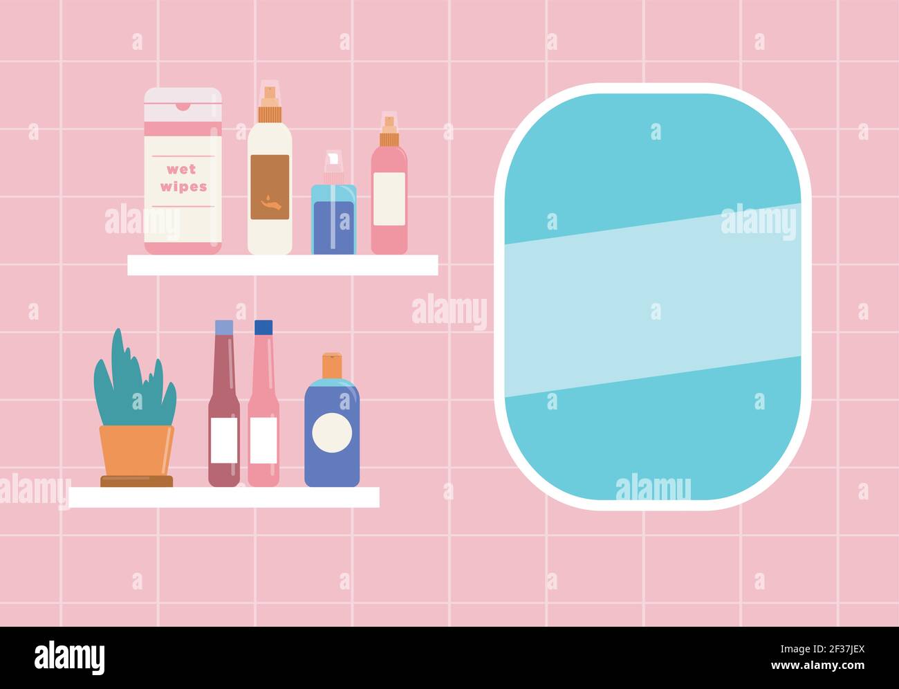 Bathroom shelf Vector illustration in flat design Stock Vector