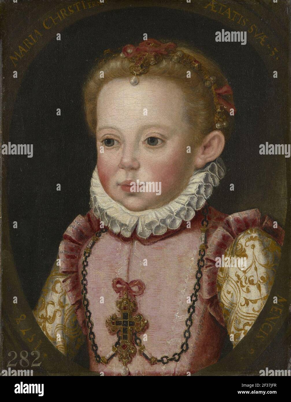 Previously attributed to the school of Jakob Seisenegger (1505-67) - Maria Christina, Archduchess of Austria (1574-1621) Stock Photo