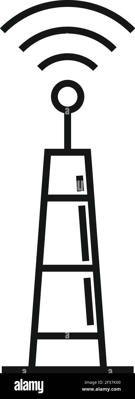 Engineer radio tower icon, outline style Stock Vector