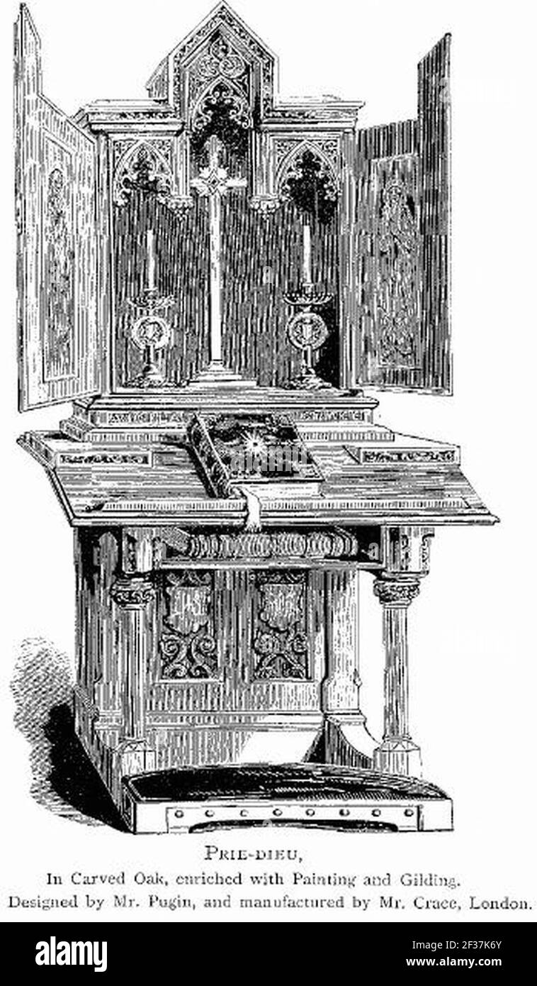 Priedieu in Carved Oak, Designed by Mr. Pugin Stock Photo Alamy