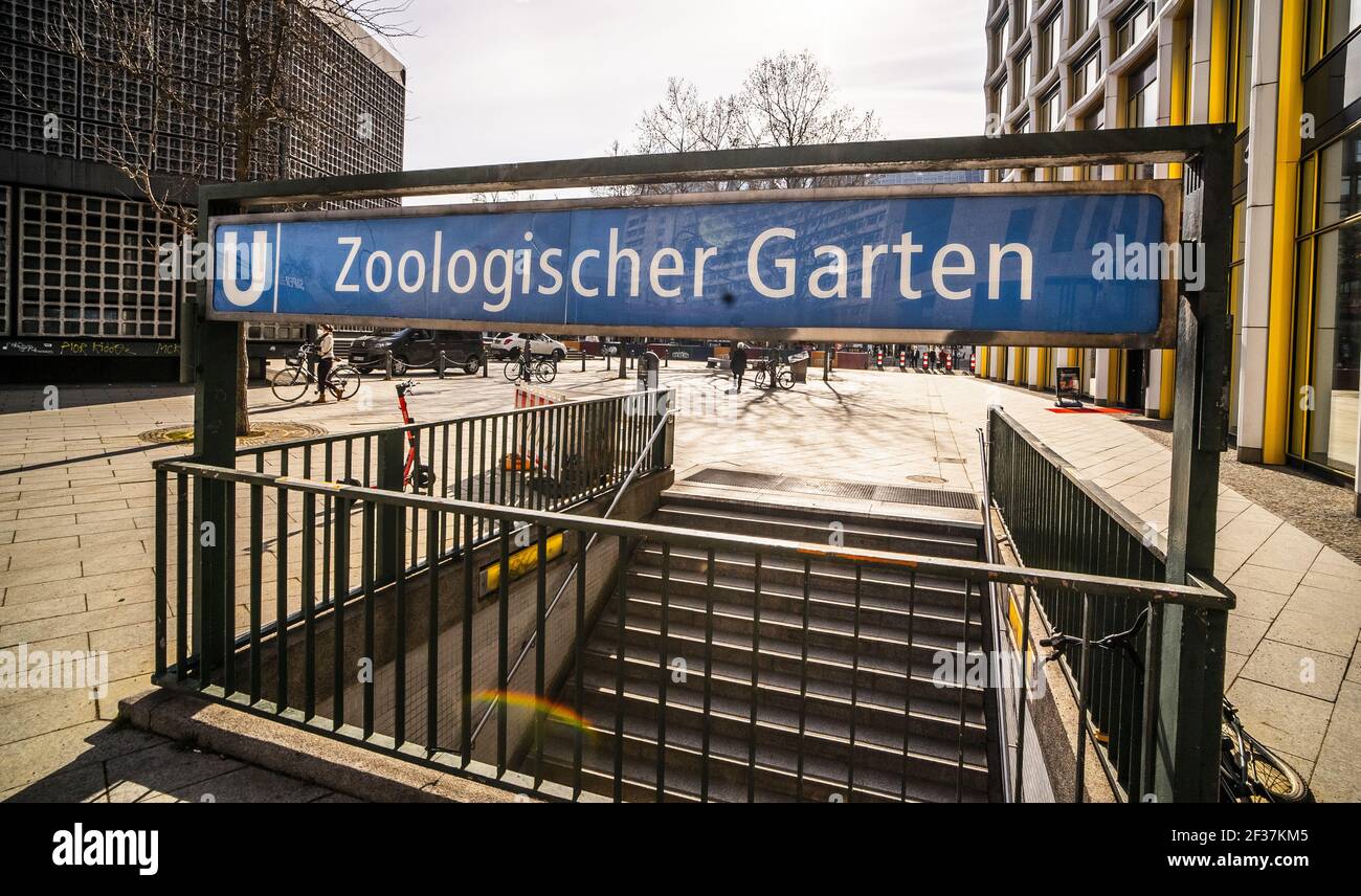 Subway station Zoologischer Garten in Berlin - CITY OF BERLIN, GERMANY - MARCH 11, 2021 Stock Photo