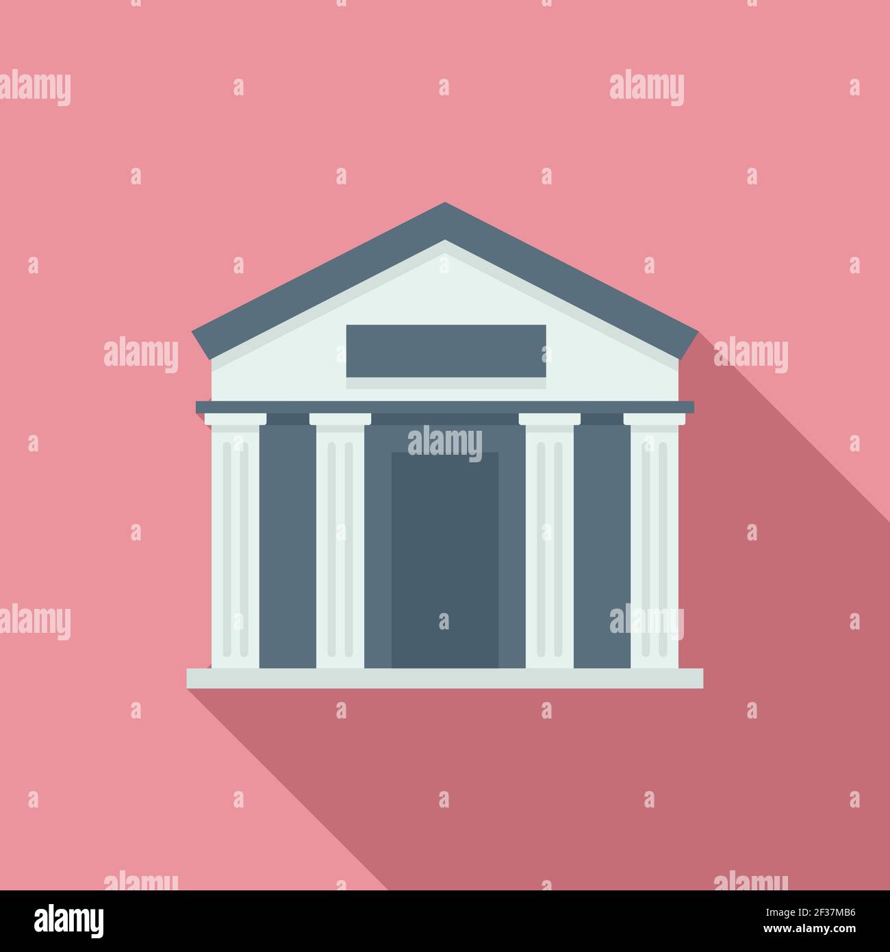 Tax building icon, flat style Stock Vector