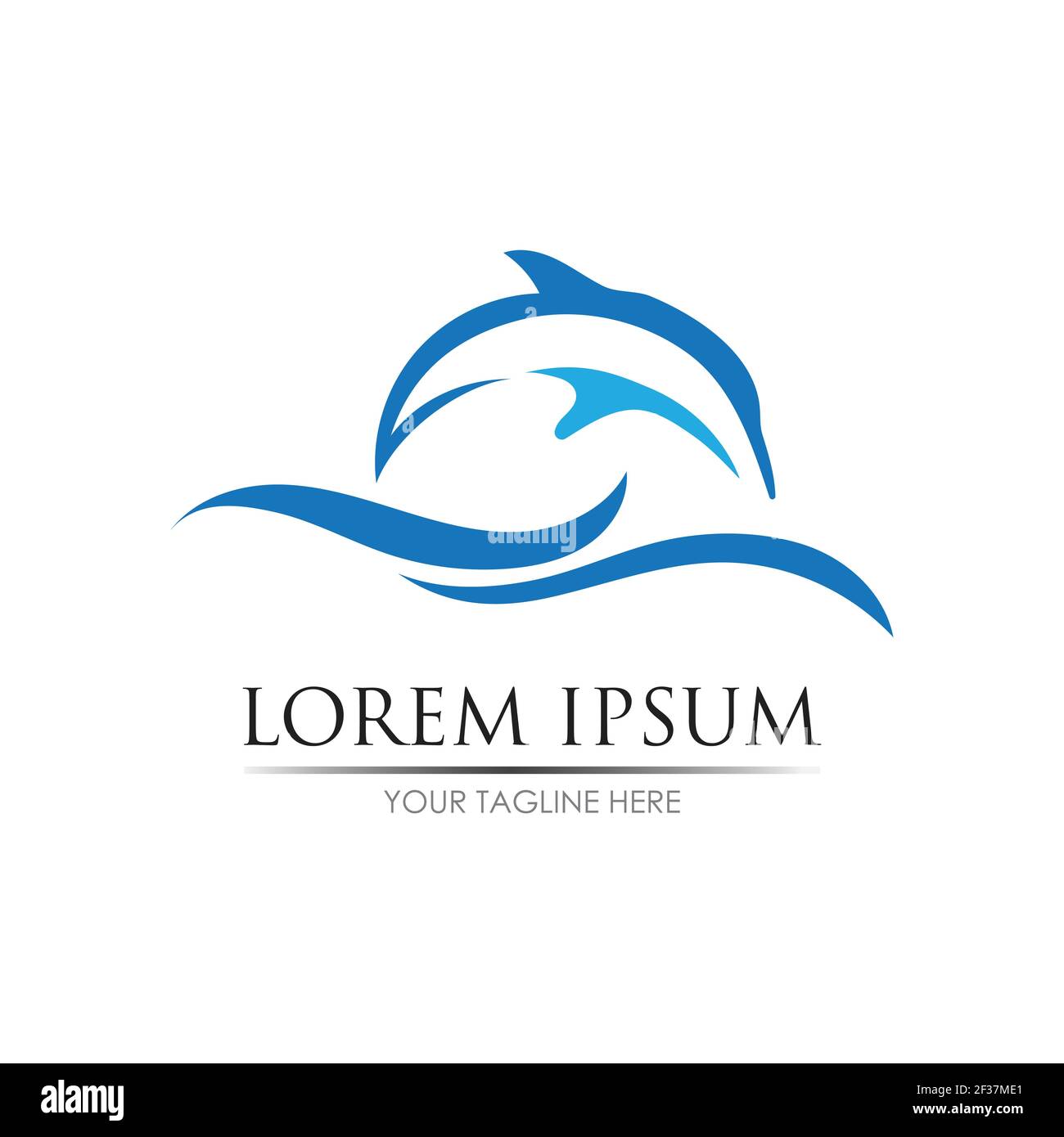 Dolphin Logo Template Vector. Dolphin jumping logo design concept. Stock Vector