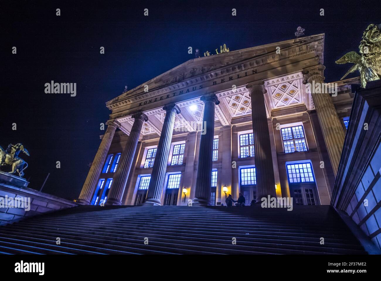 Berlin Concert Hall at Gendarmenmarkt amazing view at night Stock