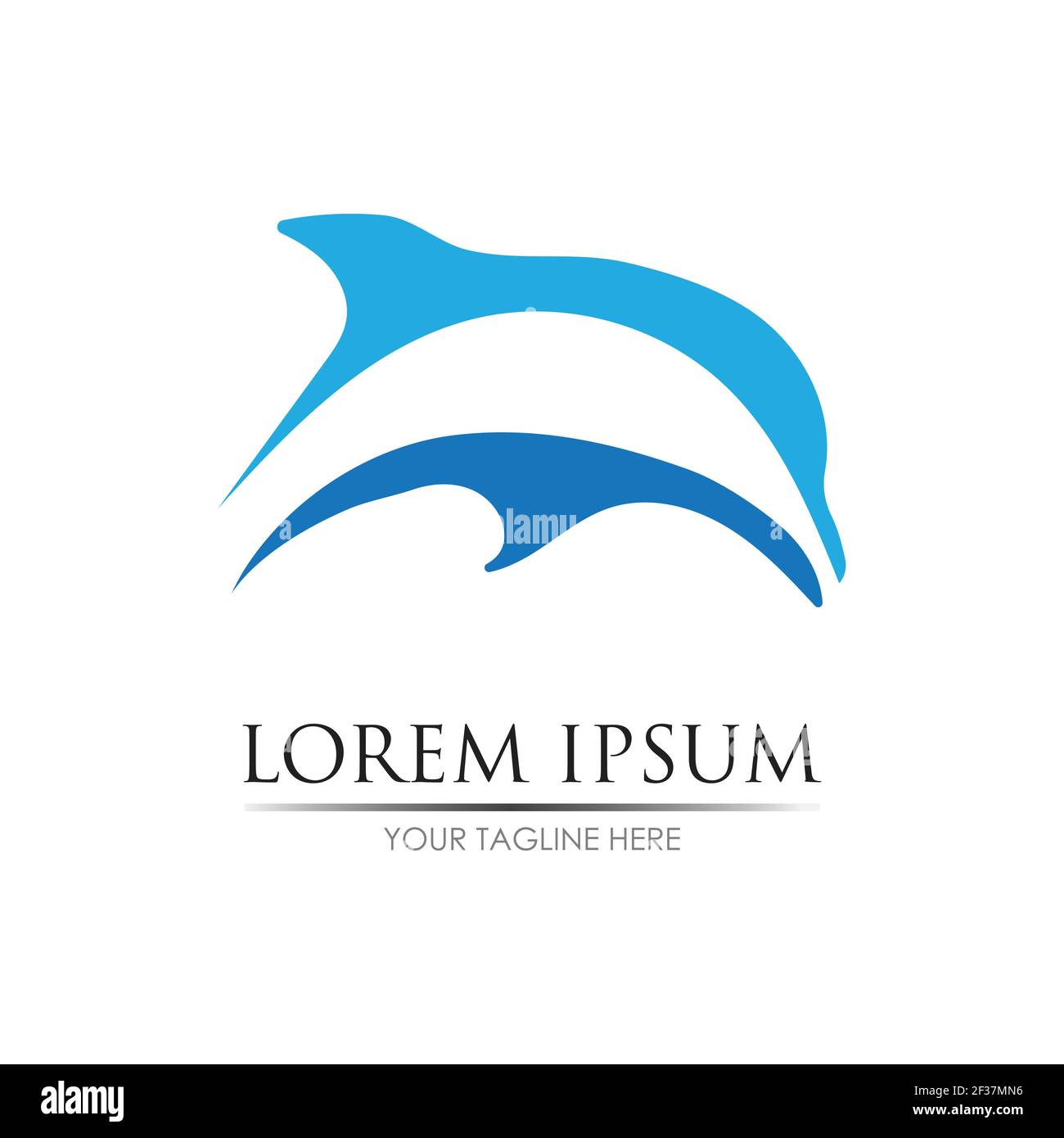 Dolphin Logo Template Vector. Dolphin jumping logo design concept. Stock Vector