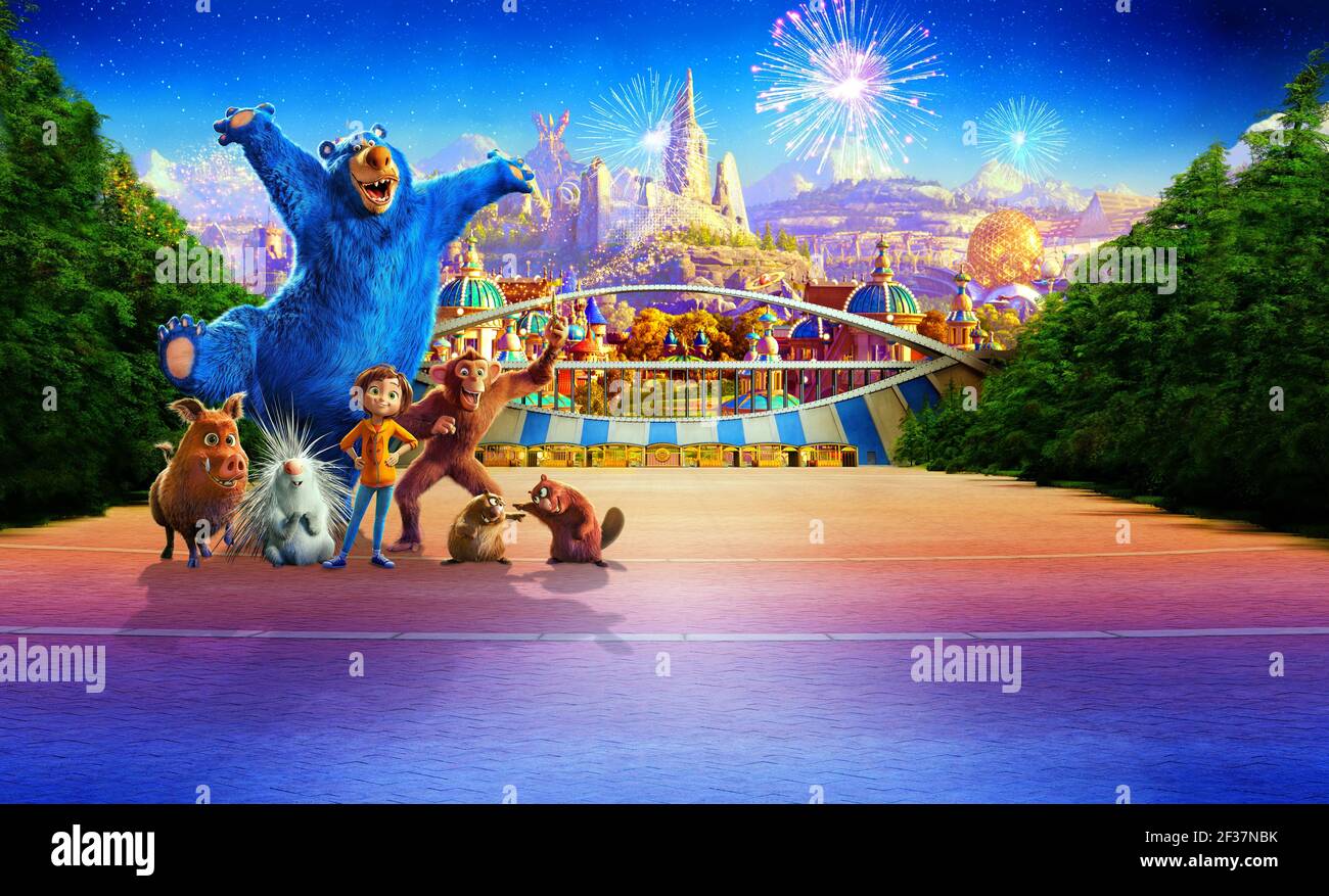 GRETA,STEVE,BOOMER,JUNE,PEANUT,GUS,COOPER, WONDER PARK, 2019, ©PARAMOUNT ANIMATION Stock Photo