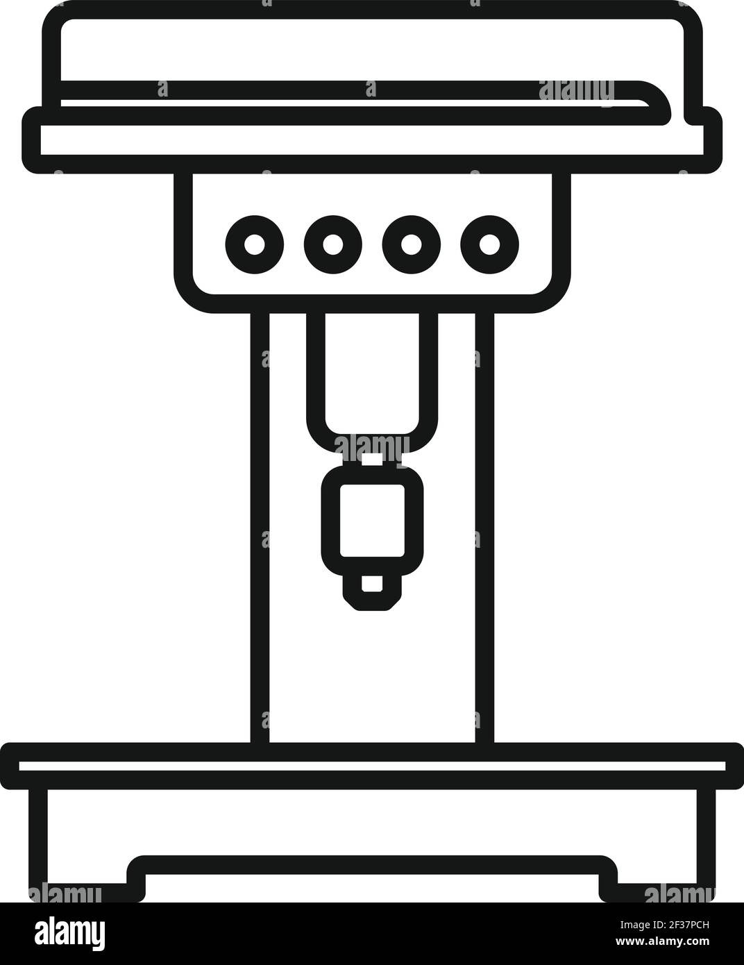 Engineer milling machine icon, outline style Stock Vector