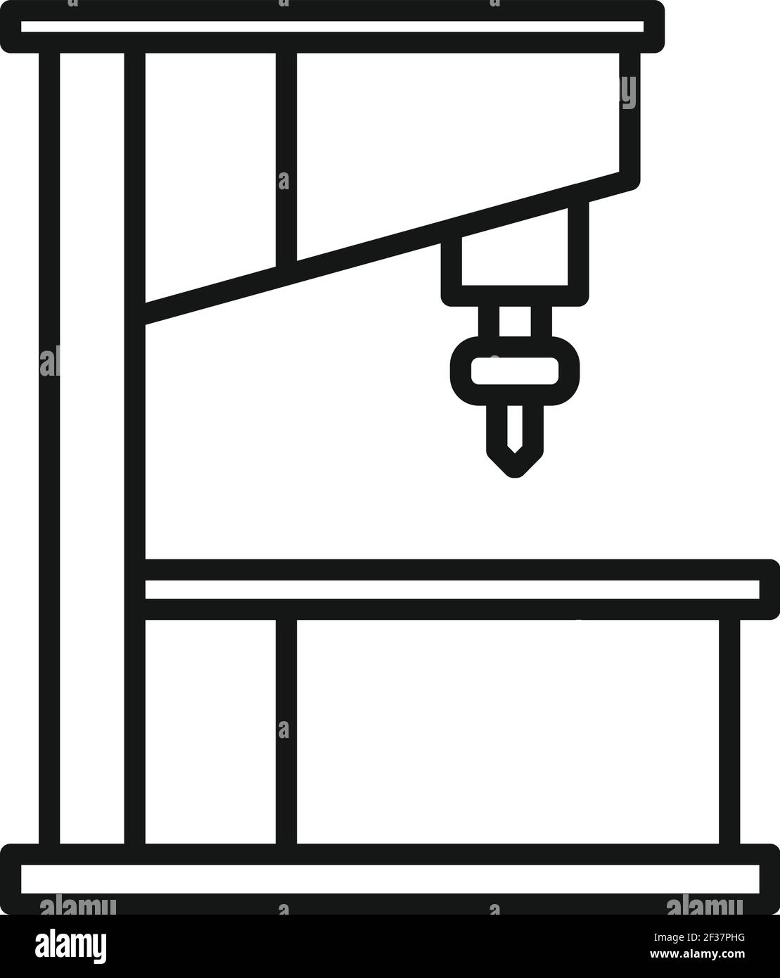 Manufacture milling machine icon, outline style Stock Vector