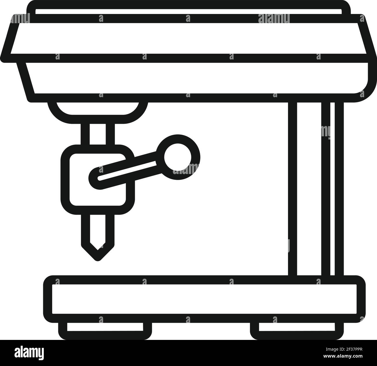 Computer milling machine icon, outline style Stock Vector