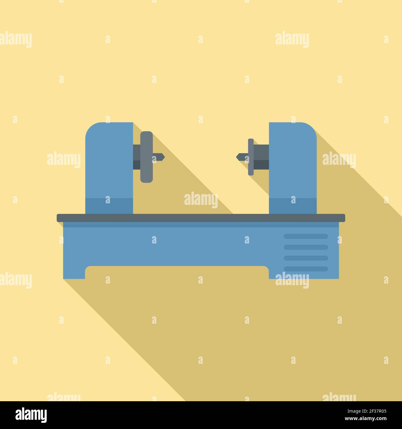 Automated lathe icon, flat style Stock Vector