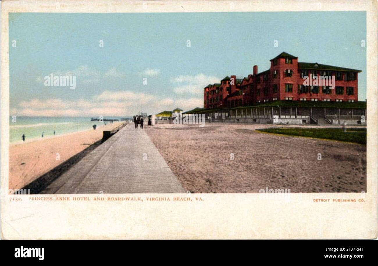 Princess Anne Hotel and Boardwalk, Virginia Beach, Virginia Stock Photo