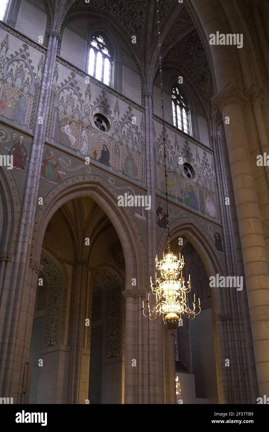 Sweden, Schweden; Dom zu Uppsala - Innenansicht; Uppsala Cathedral -  interior; High nave in the Gothic style. Das Kirchenschiff im gotischen Stil. Stock Photo