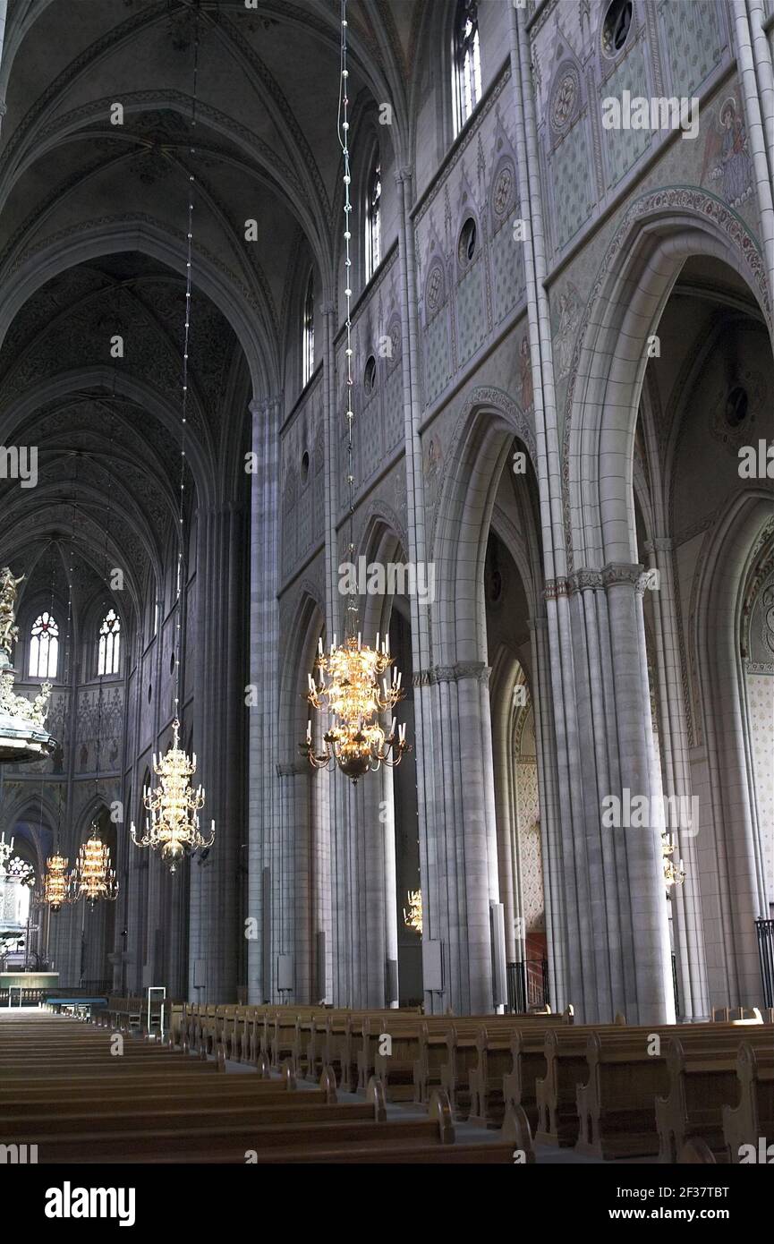 Sweden, Schweden; Dom zu Uppsala - Innenansicht; Uppsala Cathedral -  interior; High nave in the Gothic style. Das Kirchenschiff im gotischen Stil. Stock Photo