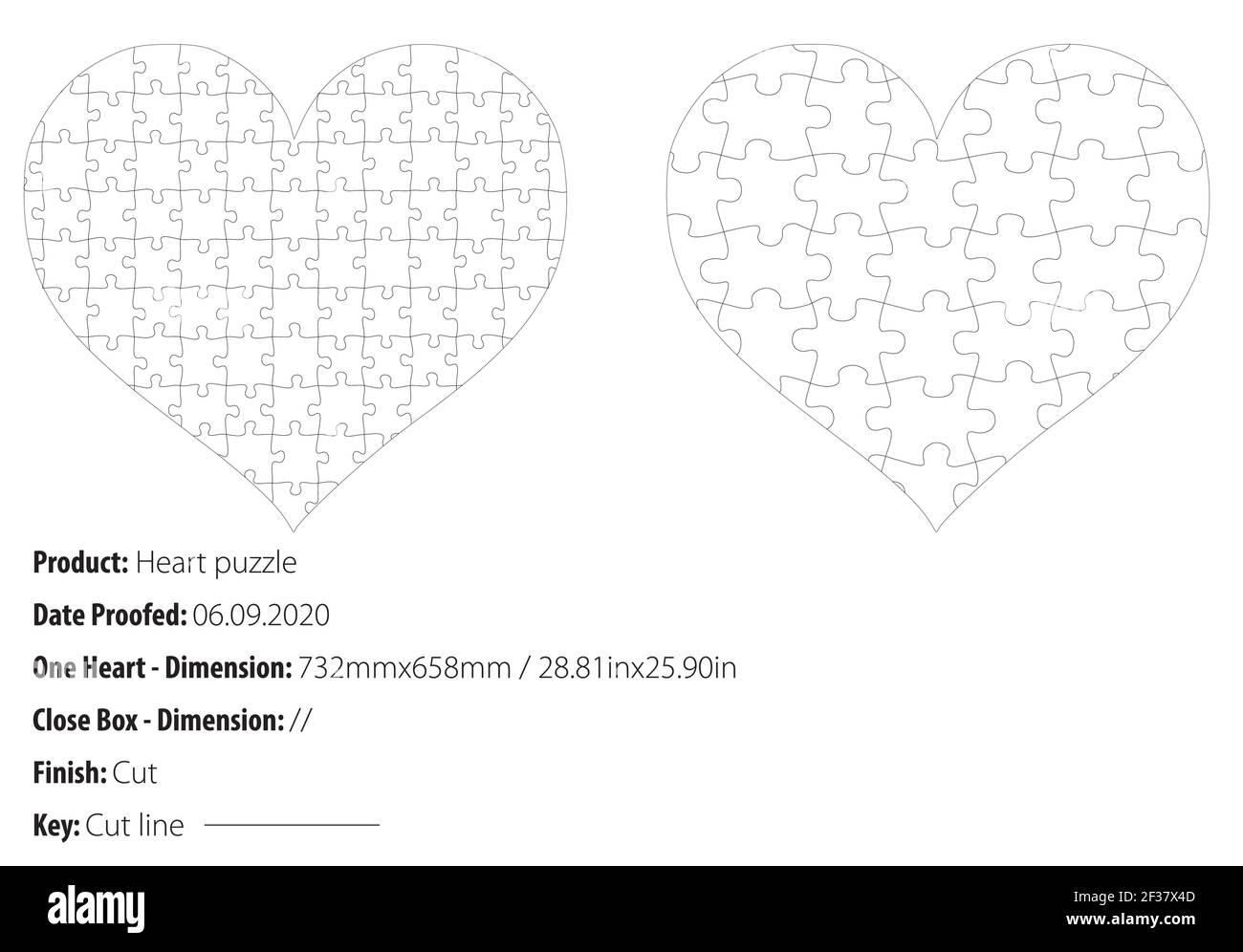 Two types Jigsaw puzzle circle template cut die cut vector Stock