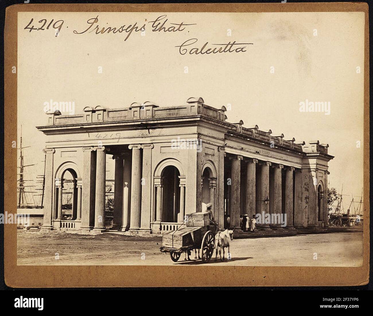 Prinsep's Ghat, Calcutta by Francis Frith. Stock Photo