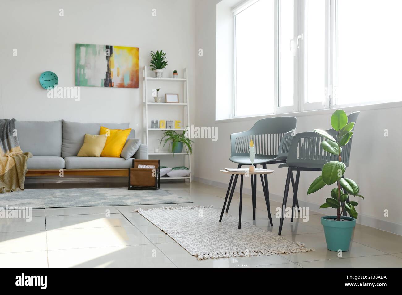 Stylish interior of living room Stock Photo - Alamy