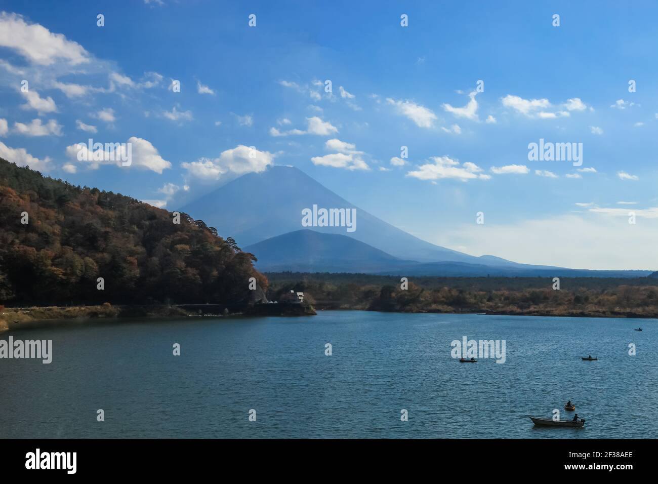 Beautiful Mount Fuji with Nature background and blue sky., japan Stock
