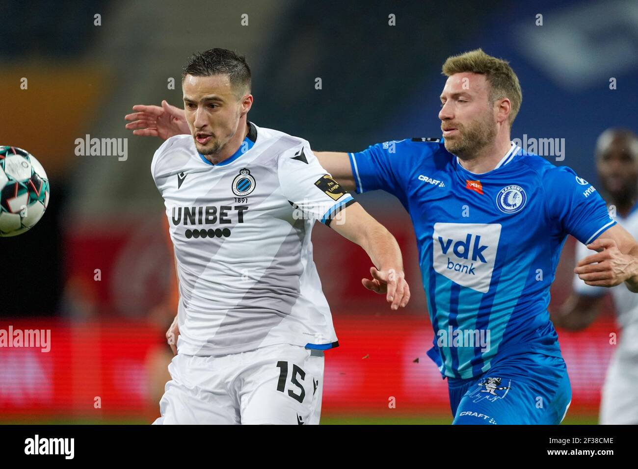 Gent Belgium March 15 Matej Mitrovic Of Club Brugge And Laurent Depoitre Of Kaa Gent During The Jupiler Pro League Match Between Kaa Gent And Club Stock Photo Alamy