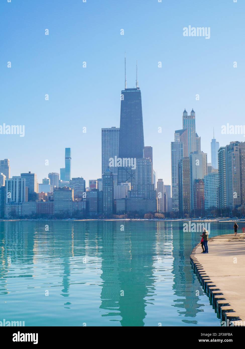 Chicago skyline and Lake Michigan. Stock Photo