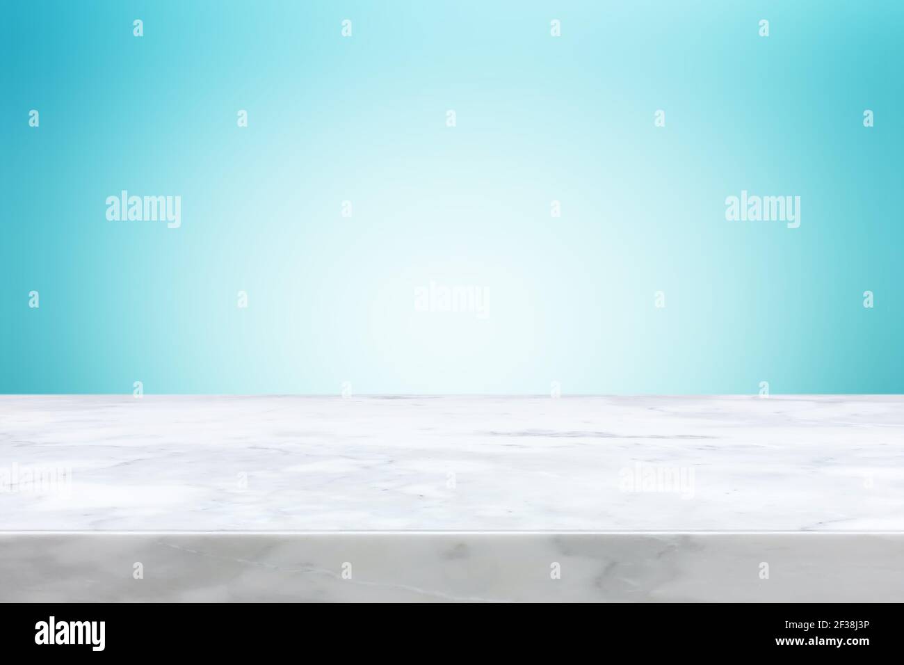 Stone table top on light blue gradient abstract background  - can be used for display or montage your products Stock Photo