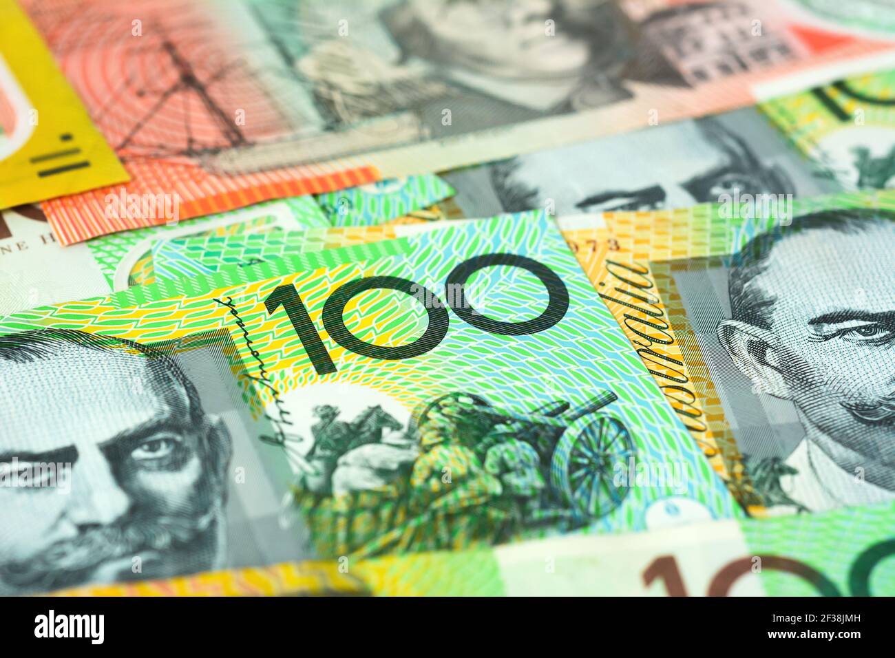 Money,  Australian dollar (AUD) banknotes Stock Photo