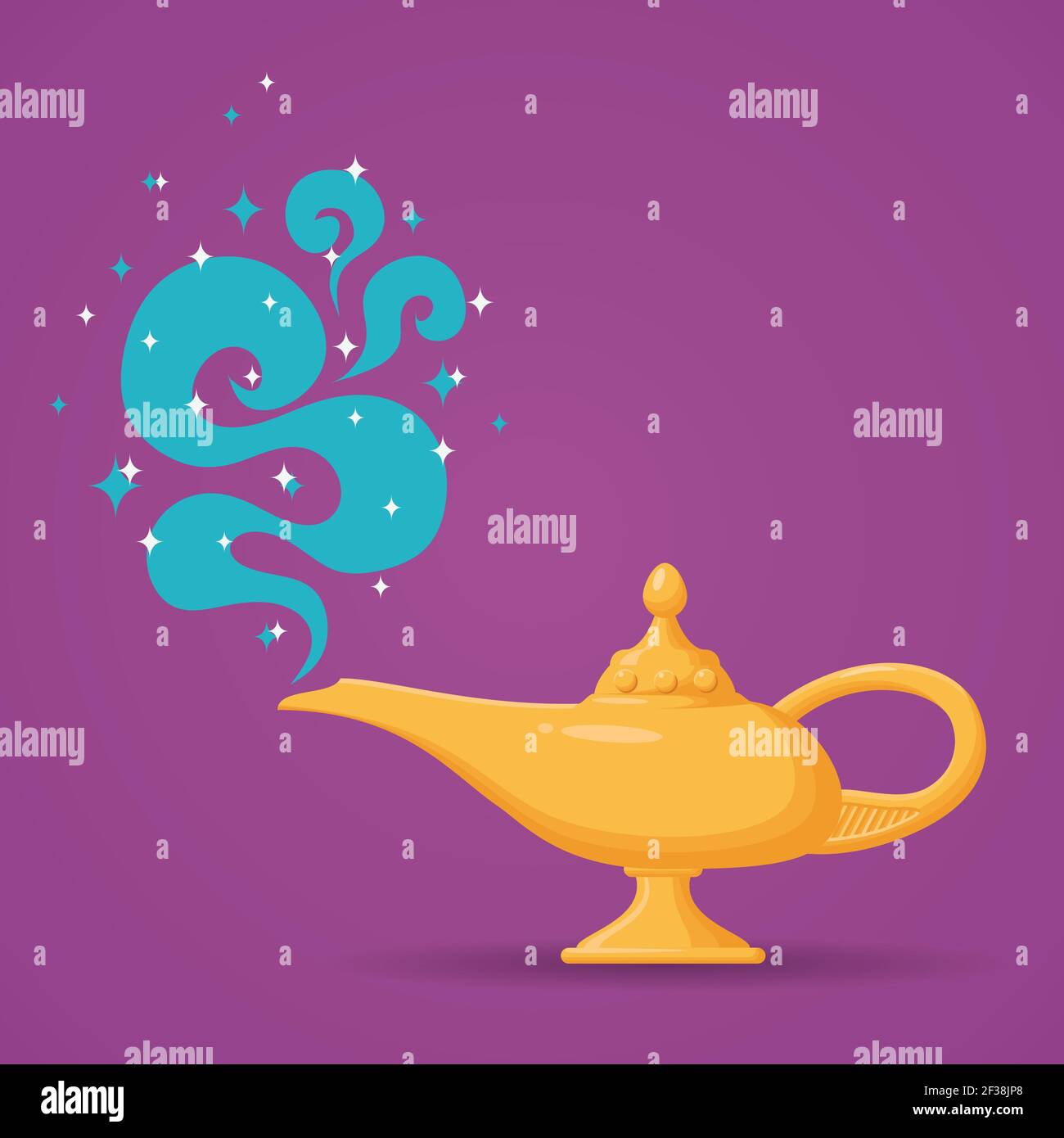 Magic lamp or Aladdin lamp vector illustration. Spiritual lamp for wish  Stock Vector Image & Art - Alamy