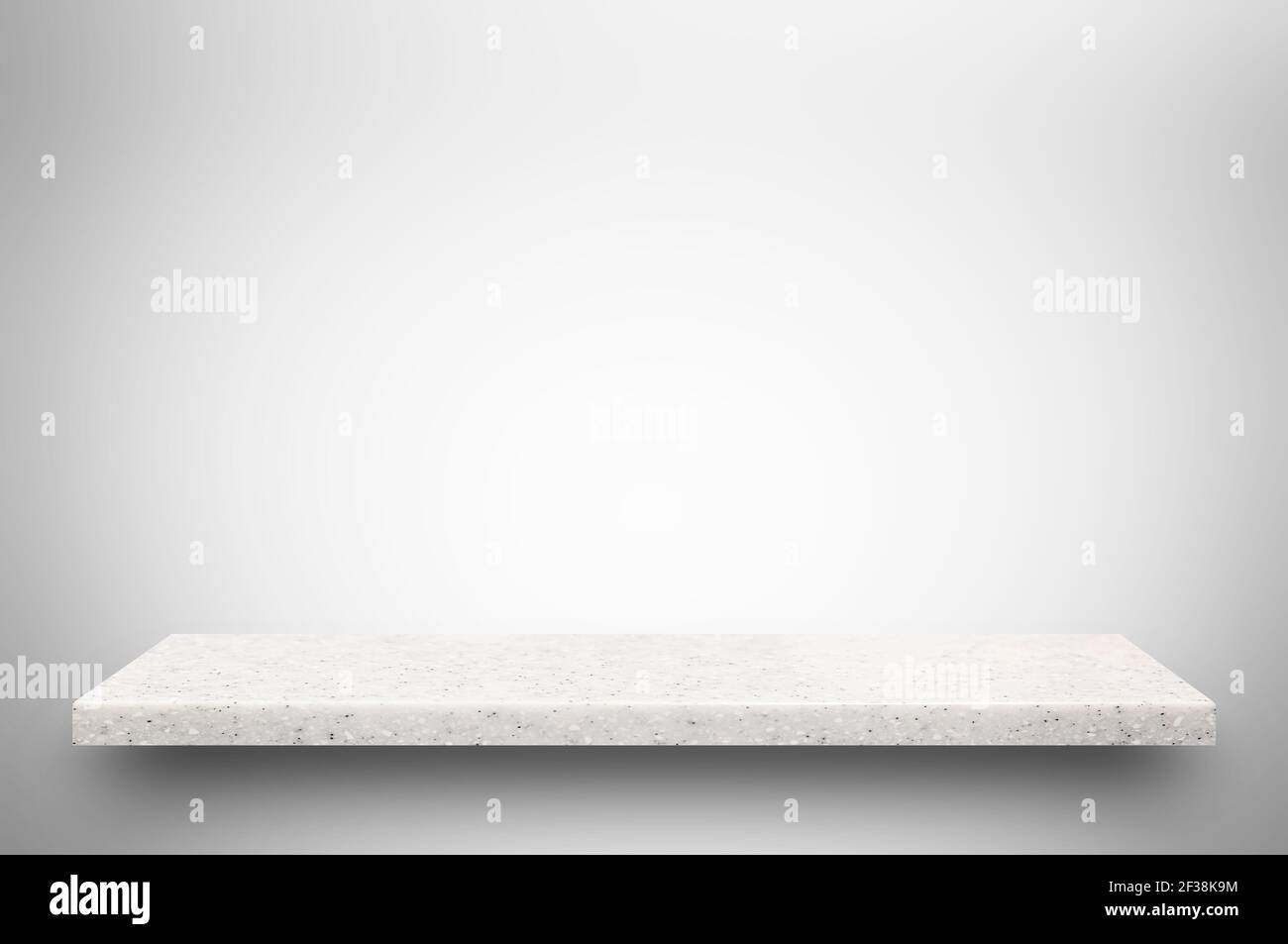 White stone shelf on gradient gray background Stock Photo
