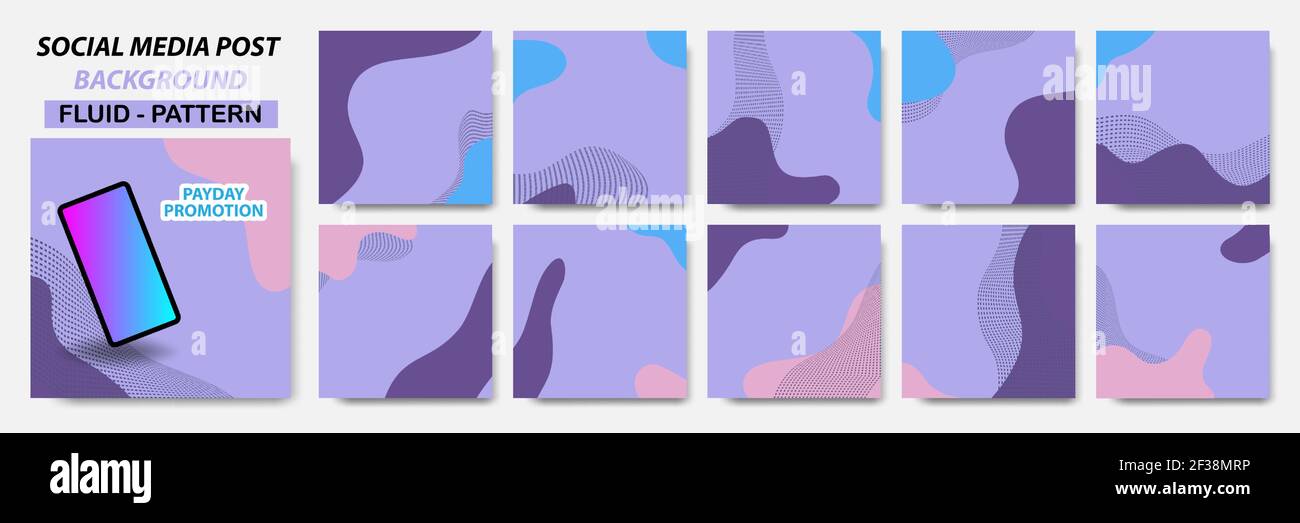 Set collection of square banner layout in purple color combination and ...