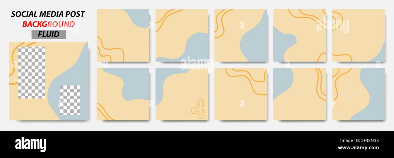 Set collection of square banner layout template background in yellow, grey color with line, wave pattern Stock Vector
