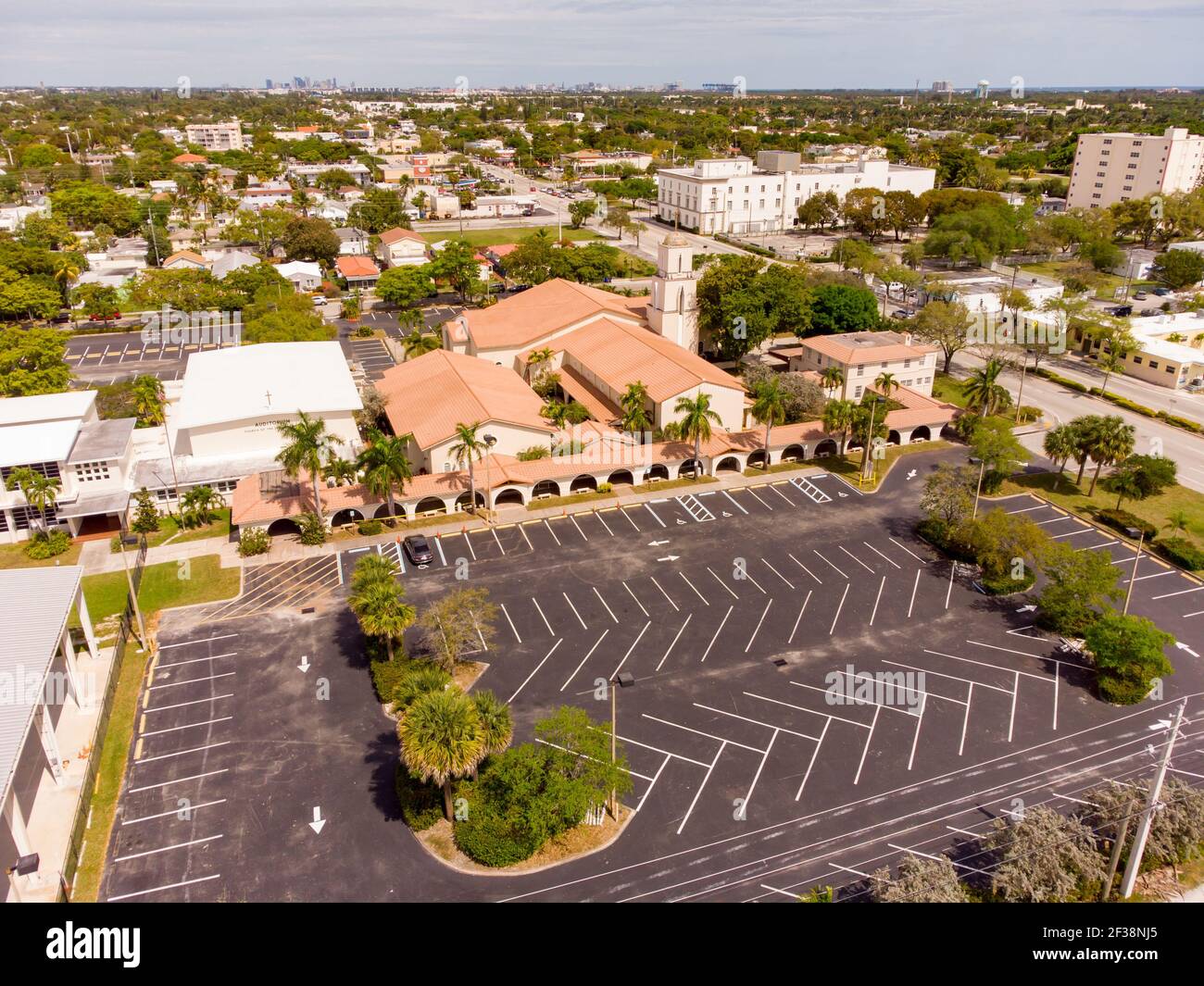 Aerial photo Little Flower Catholic Church Hollywood FL Stock Photo Alamy